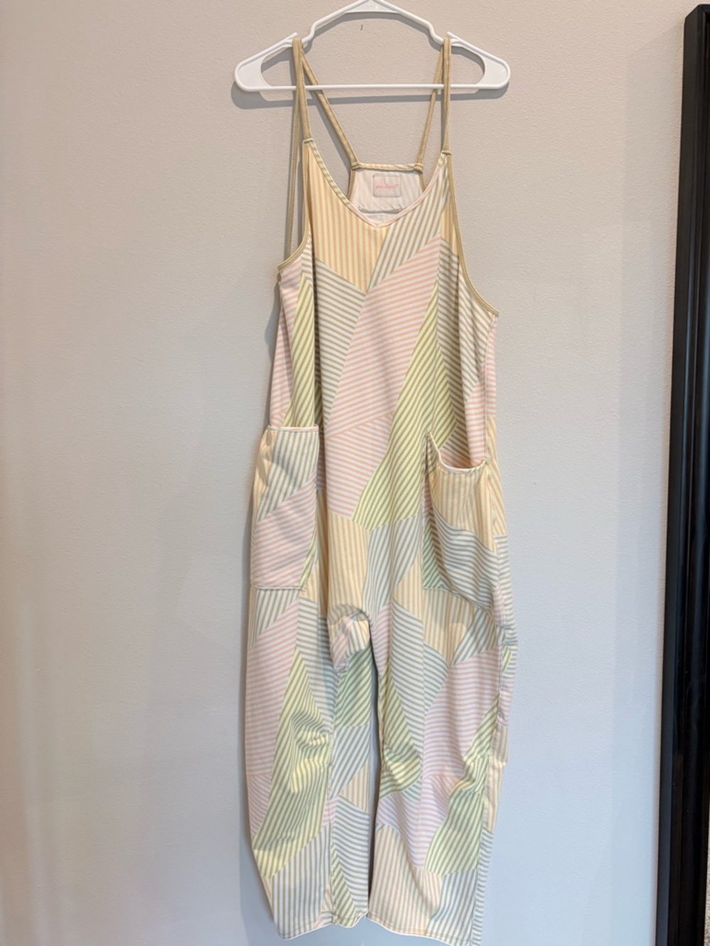 FP Movement by Free People Pastel Stripe Patchwork Jumpsuit